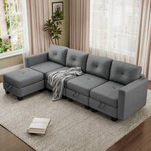 4 Seater with Footstool