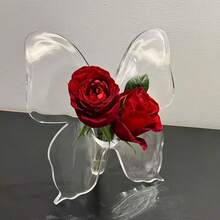 Vase décoratif papillon, ornement de bureau élégant, arrangement floral hydroponique pour salon et chambre à coucher, décoration de style Ins pour la maison, vase à fleurs, vase en verre