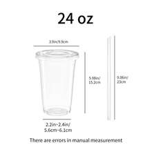 12 OZ, 16 OZ, 20 OZ, 24 OZ Transparent Plastic Cups (With Straw Lids), 50 Sets Of Disposable Plastic Iced Coffee Cups, Take-Out Coffee Cups (For Making Smoothies, Milkshakes, Cold Drinks) - 無色 - 查看 14