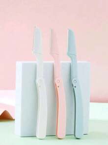 3pcs Facial Razors For Women Face,Eyebrow Razor, Dermaplane Razors, Face Shavers,Dermaplaning Tool Peach Fuzz Remover For Folding Travel Face(Color Random) - Multicolor - View 7