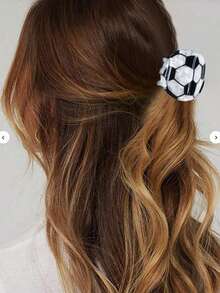 Pinza de pelo con forma de pelota deportiva personalizada y con patrón, pinza elegante para recoger el cabello en coleta para mujeres y niñas para uso diario/fútbol/soccer/béisbol/baloncesto/golf/voleibol como regalo para mejores amigas, novias, maestras, etc. Día de Acción de Gracias, regreso a la escuela, accesorios de pelo de invierno y otoño para outfits de vacaciones para mujer