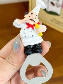 1 pièce Aimant de réfrigérateur en forme de chef et ouvre-bouteille 2-en-1 - Pratique et élégant pour la décoration de cuisine et la maison, le rangement et l'ouverture des boissons