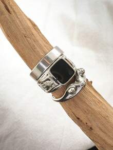 3 Stücke/Set einzigartiger Frosch Quadrat Harz Ring Set, Vintage Hochwertige Ringe