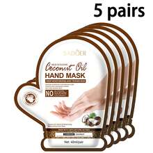 1/3/5对装保湿手膜，温和去除老茧，减少皱纹和暗沉，防止皮肤干燥脱皮，令双手柔软光滑，椰子油配方，适合日常护理干燥、老化和皲裂的双手，男女皆宜。