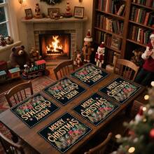 1 buc/4 buc/6 buc/100 buc Covorașe imprimate pentru cadouri de Crăciun, Covorașe termoizolante, Potrivite pentru decorarea casei, mese de sărbători, decorarea bucătăriei și a petrecerilor, Covorașe pentru petreceri, Pot fi oferite cadouri de Crăciun