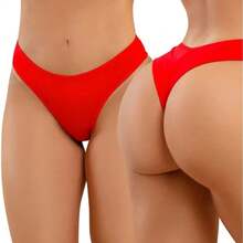 Calcinha Feminina Fio Duplo Lisa – Forro 100% Algodão, Conforto e Cores Variadas (P ao GG) - Multicolorido - Visão 4