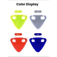 Lot de 4 pendentifs réfléchissants orange haute visibilité pour vélo – Triangle en TPU étanche, accessoire de sécurité réutilisable pour VTT et vélos de route, équipement de cyclisme d'extérieur – Visibilité nocturne améliorée, indispensables pour les déplacements quotidiens, indispensables pour la sécurité à vélo, décoration de réflecteur pour vélo, accessoires de voyage aventure, kit d'urgence routière