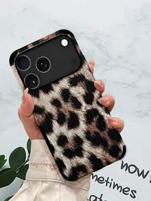 1pc Leopard Print PU Soft Leather Anti-Fall Anti-Shock Phone Case With Sound Amplifier Design, Compatible With IPhone 17 Pro Max/16 Pro Max/16 Plus/13 Pro Max/14 Pro Max 13 14 11 12 Pro 11/15 Pro, Galaxy S24 Ultra, Holiday Gift