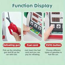 Kids Smart Gas Station Toy With Voice Guidance, Card Swipe & Interactive Counting System - Realistic Pretend Play Money & Fuel Pumps, Educational Car Refueling Playset, Role-Play Learning Game For Motor Skills Development - Multicolor - View 11