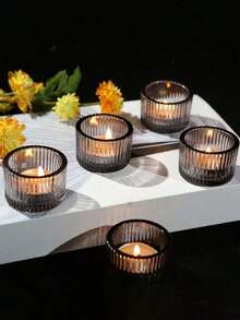 1 قطعة/4 قطع/12 قطعة مجموعة حامل شمعة شفاف، حامل شمعة الأمنيات (الشموع غير مشمولة)، لشمعة الأمنيات البلورية، حامل شمعة دائري مزخرف بالحواف، مناسب لوسط طاولة الزفاف، حفلات المناسبات، ديكور المنزل، هالوين، ديكور الغرفة، هدايا