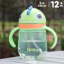 vaso entrenador con popote silicón 240mL nuby antiderrame - Verde - Ver 1