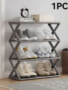1 pezzo Portascarpe minimale a più ripiani, scaffale in piedi. Due metodi di consegna: sacchetto di plastica e confezione in cartone. Montaggio a pavimento, in metallo nero e plastica. Facile da installare, salvaspazio. Scaffale per organizzare e riporre più paia di scarpe. Lavabile a mano. Adatto per armadi, garage, corridoi, ingressi di case, camere da letto e dormitori.