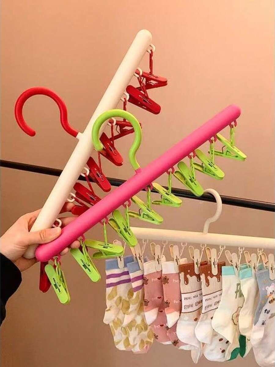 Séchoir à chaussettes dopamine, cintre multi-clips pour sous-vêtements ménagers, organisateur de rangement pour chapeaux, convient pour les dortoirs d'étudiants