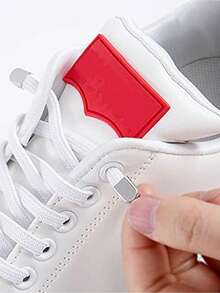 QKC 1 Paar Schnürsenkel, 2 Gummibänder, 4 Schnallen, einfarbige klassische Schnürsenkel geeignet für Freizeitschuhe und Sneaker