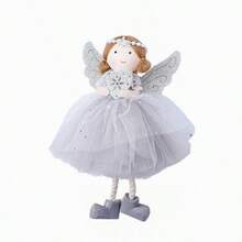 1pc Christmas Decoration Whimsical Fairy Tale Angel Pendants, Cute Angel With Wings, Mesh Dresses - Perfect For Christmas Tree, Home & Window Display, Valentine'S Day & Thanksgiving Gifts, Festive Ornament|Playful Design|Detailed Craftsmanship, Battery-Free Hanging Ornaments For Xmas Tree, New Year, Fall Decor