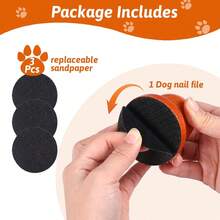 Pet Nail File, Dog Nail Trimmer, Pet Nail Grinder, Portable Pet Nail File, Cat Nail File, Pet Nail Care Tool, Pet Nail File With 3 Replacement Sandpaper Sheets (Wooden) - Reddish Brown - View 3