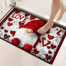 1 pieza Alfombra de Gnomo Rojo, Decoración del Día de San Valentín, Adecuada para Sala de Estar/Dormitorio/Oficina/Patio/Jardín, Acogedor y Elegante, Felpudo de Interior y Exterior, Alfombra Pequeña, Felpudo de Bienvenida, Alfombra, Felpudo Exterior, Alfombra de Cocina, Decoración del Hogar, Felpudo de Entrada, Alfombra Pequeña de Área, Almohadilla Exterior, Decoración del Hogar, Alfombra de Área, Alfombra de Jardín, Alfombra Lavable