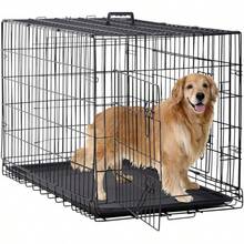 BestPet 24,30,36,42,48 Inch Dog Crates For Large Dogs Folding Mental Wire Crates Dog Kennels Outdoor And Indoor Pet Dog Cage Crate With Double-Door,Divider Panel, Removable Tray (Black, 48") - 黑色 - 查看 9