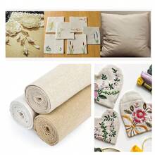 Linen Fabric For Craft Upholstery Flower Pot Decoration,DIY Table Cloth, Linen Cloth Needlework Fabric, Embroidery Quilting Fabric Garments Crafts Accessories Square Embroidery Stitch Cloth Backing Material