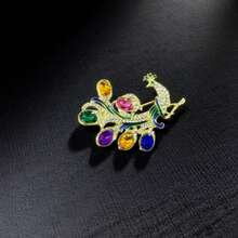 1 Stück Vintage Mode Pfau Brosche, Vintage Mode farbiger Strass Pfau Brosche, Zinklegierung Mode Tier Design, kreatives, lustiges Accessoire für den täglichen Gebrauch und als Geschenk, perfekt für den Valentinstag - geeignet für alle Jahreszeiten