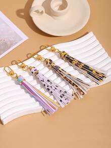 Conjunto de chaveiros com borlas | Pingentes coloridos e estampados para bolsas e chaves - Acessórios boêmios e chiques para mulheres