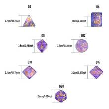 7pcs/Set Acrylic Polyhedral Dice, Suitable For Outdoor Gatherings, Board Games, Festivals, With Iron Box Packaging