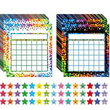 40/80/120pcs Student Classroom & Home Behavior Reward Charts With Star Stickers, Suitable For School And Family Education To Reward Student Behavior - Multicolor - View 3