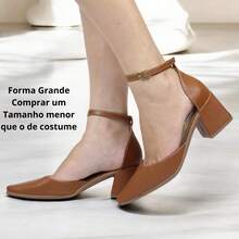 Women's Pumps, Elongated Toe, Thick Heel, Comfortable, Elegant, Luxury, Black, Caramel, Antique, - 駝色 - 查看 6