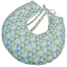 Nursing Pillow Cover Refill Model In Printed Fabric - Yellow and Gray Diamonds - View 4