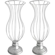 2 Vases With 45cm Frame And Jars For Luxury Decoration, Wedding Party - Silver - View 5