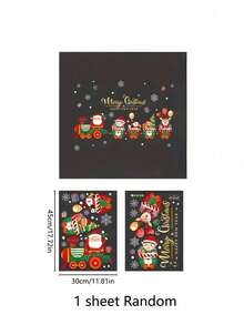 Christmas Window Clings - Santa's Train With Presents & Merry Christmas Text - Static Electricity Window Decoration - No Residue Removable - For Home, Store, Office - Reusable Holiday Decorations - Easy Application, Indoor Christmas Decorations, Festive Storefront Decor, Vibrant Festive Design, Noresidue Adhesive, Home Decor, Cheerful Display, Durable Material, Home Decorators