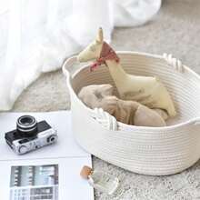 Solid Color Thickened Foldable Laundry Basket, Blanket Basket, Handwoven Basket With Handle, For Storing Clothes, Blankets, Quilts, Pillows, Toys, Miscellaneous Items, Shoes, Suitable For Bedroom, Laundry Room, Hallway