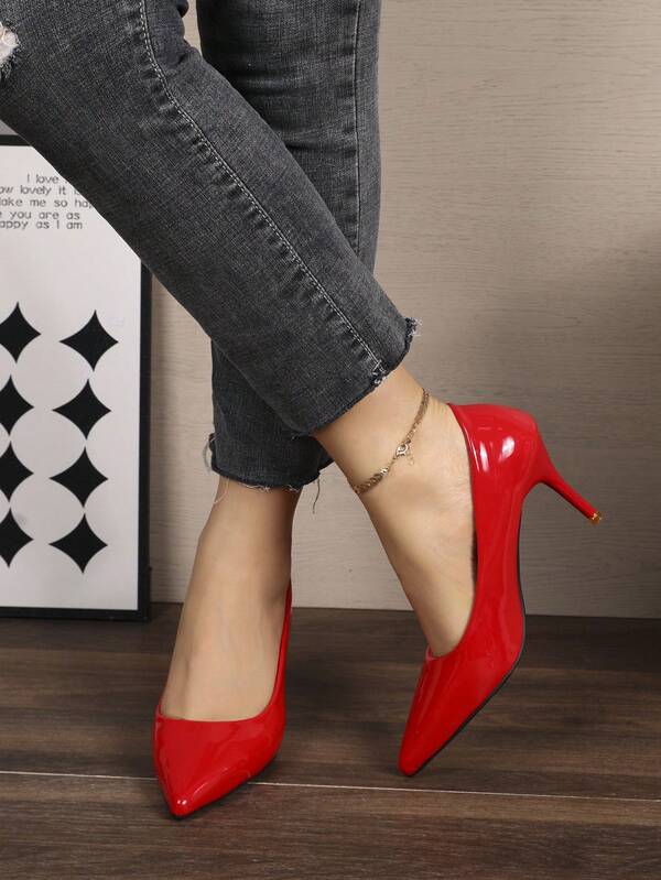 2025 Tacones altos de suela roja con ajuste ceñido | Tacones de aguja de lujo de alta gama - Tallas grandes disponibles, audaces y confiados