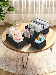 1/3/6pcs Non-Woven Fabric Storage Boxes, Clothes Closet Divider Storage, Foldable Storage Box Set, Clothes Bra Socks Underwear Organizer Box, Drawer Wardrobe Dust-Proof Storage Box, Suitable For Wardrobe Drawer Desktop Storage - Black - View 6