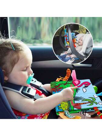 高对比度褶皱婴儿书籍 0-6 个月互动感官婴儿玩具 9-12 个月蒙特梭利活动触觉婴儿书籍 0-3-6 个月汽车座椅旅行必需品新生儿发展礼物