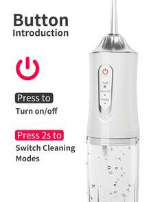 1 máy làm sạch răng cầm tay không dây có thể sạc lại, máy tăm nước điện, máy tăm nước nha khoa có 3 chế độ và 4 vòi phun để chăm sóc răng miệng tại nhà, máy phun nước nha khoa để làm sạch răng - Nhiều màu - Xem 10