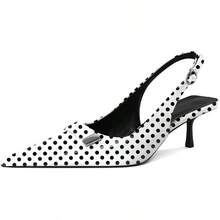 Women's Pointed Toe Slingback Heels Metal Buckle Ankle Strap Kitten Low Heel Pumps 2 Inch Stylish Retro Women Shoes-20256688 - Bằng sáng chế chấm bi - Xem 1