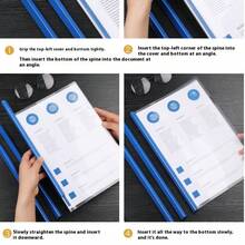 A4文件袋套装，压板扣拉杆文件管理器，办公文件家庭数据存储，学生试卷文件整理器 - 彩色 - 查看 10