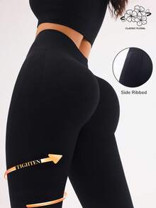 WAKYME Bộ 3 quần tập yoga cạp cao cho nữ, giảm béo & nâng cơ, quần bó thể thao, sọc dọc, trắng, đen, kaki kết hợp - Nhiều màu - Xem 8