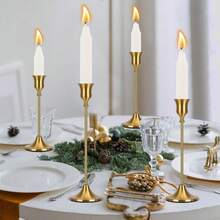 3/6/24/9Pcs Candle Holders, Retro Candlestick Set, Metal Tapered Candlesticks With Detachable Candle Holders, For Party And Wedding Table Centerpieces. Romantic Restaurant Tabletop Decorations. Wedding Table Centerpieces, Candle Holders Suitable For Events, Receptions, Birthdays, And Home Decorations. (Candles Not Included) - Multicolor - View 9
