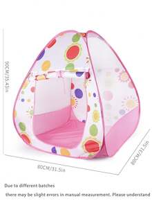 1pc Pink Foldable Children's Ball Pit Tent, Baby Playhouse With Ball Pool, Toddler Toy Tent, 3-12 Years Old
