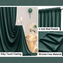 5ft X 7ft/8ft/10ft (Approx. 150cm X 213cm/243cm/304cm) Wrinkle-Free Polyester Photography Backdrop Cloth, Suitable For Weddings, Birthday Parties And Other Events - Dark Green - View 4