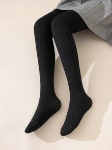 3/2/1 Paar Mädchen Kinder Baby Leggings, Einfarbig in Weiß, Schwarz, Grau, Stulpen Strumpfhosen, Stulpen Leggings, thermisch gefütterte Hosen, geeignet für tägliches Tragen, einfache vielseitige Stulpen Hosen, dünne Samt Tanzhosen, glatte Oberfläche, weich, hautfreundlich, akademischer Prinzessinnenstil, süßer Stil, Strumpfhosen, geeignet für Herbst/Winter, Frühling/Herbst