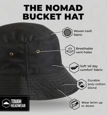 Sombrero para el sol estilo cubeta para hombres y mujeres – Protección UV UPF 50, empacable, de pescador de verano para pesca, safari, playa y navegar - marino - Ver 5