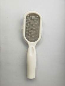 1pc Professional Stainless Steel Foot File With Anti-Splash Design, Ergonomic Handle & Coarse/Fine Grit Exfoliating Surface - Durable Plastic Construction For Home Spa Pedicure & Manicure Care - Perfect Holiday Gift For Graduation, Thanksgiving, Christmas