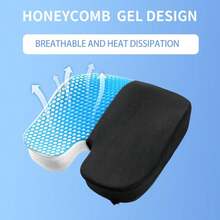 Seat Cushion For Office Chair, Gel & Memory Foam Chair Cushion, Sciatica & Coccyx Pain Relief Cushion For Long Sitting Office Workers, Car Drivers,19067672 - 黑色 - 查看 5