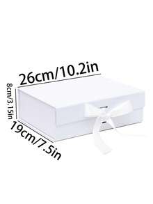 Cutie cadou pliabilă 1 buc/2 buc, cutie cadou albă cu capac, cutie cadou pliabilă cu panglică, design simplu, culoare solidă, potrivită pentru petreceri, ambalaj cadou de sărbători, potrivită pentru prietene, Ziua Îndrăgostiților, ambalaj cadou de ziua de naștere, Crăciun, cutie cadou de Crăciun, potrivită pentru orice ocazie, cutie cadou goală multifuncțională