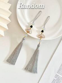 新款渐变PC+TPU羽毛网面IMD复古仙鹤花卉彩绘防摔手机壳，配彩色珠子、梅花扇、流苏吊坠装饰，兼容 16/11/16 Pro/16 Plus/16 Pro Max/16 e/15 Pro Max，兼容Redmi - 彩色 - 查看 5