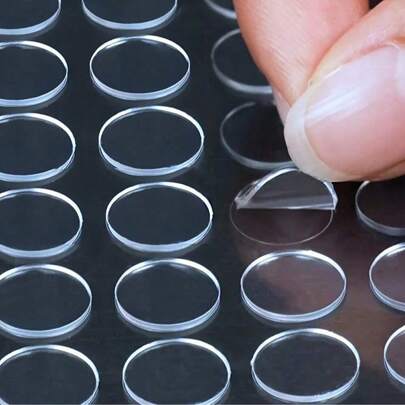 100 piezas de gel adhesivo nano de doble cara - removible, sin daños, anillos de plástico transparente, adecuado para decoración de vacaciones, paredes y vidrio, pegatinas de vidrio | Arreglo ordenado | Aplicación sin costuras