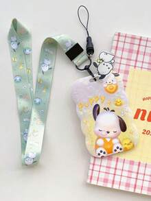 1pc Marble Pattern/Stacked Lanyard ID Badge Holder, For Student ID/Campus Card, Bus/Metro Card